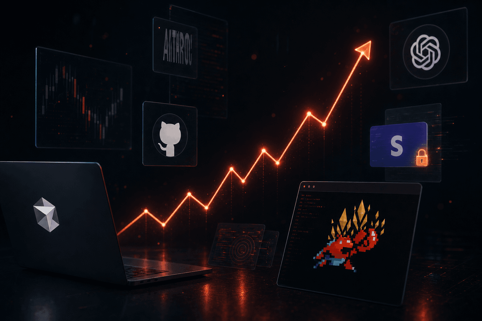 What's Actually Getting Funded in AI Agents in 2026. Dark editorial illustration.